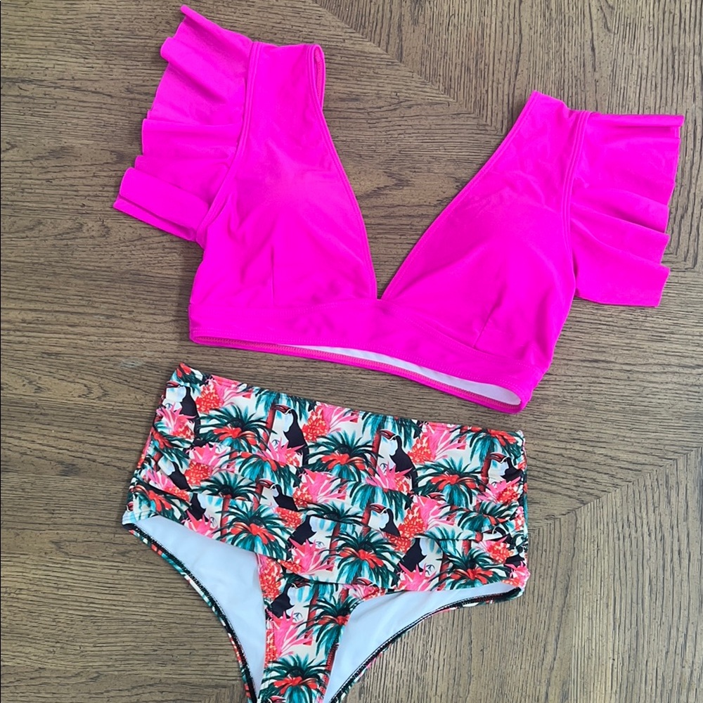 Pink and Tropical 2 piece swim